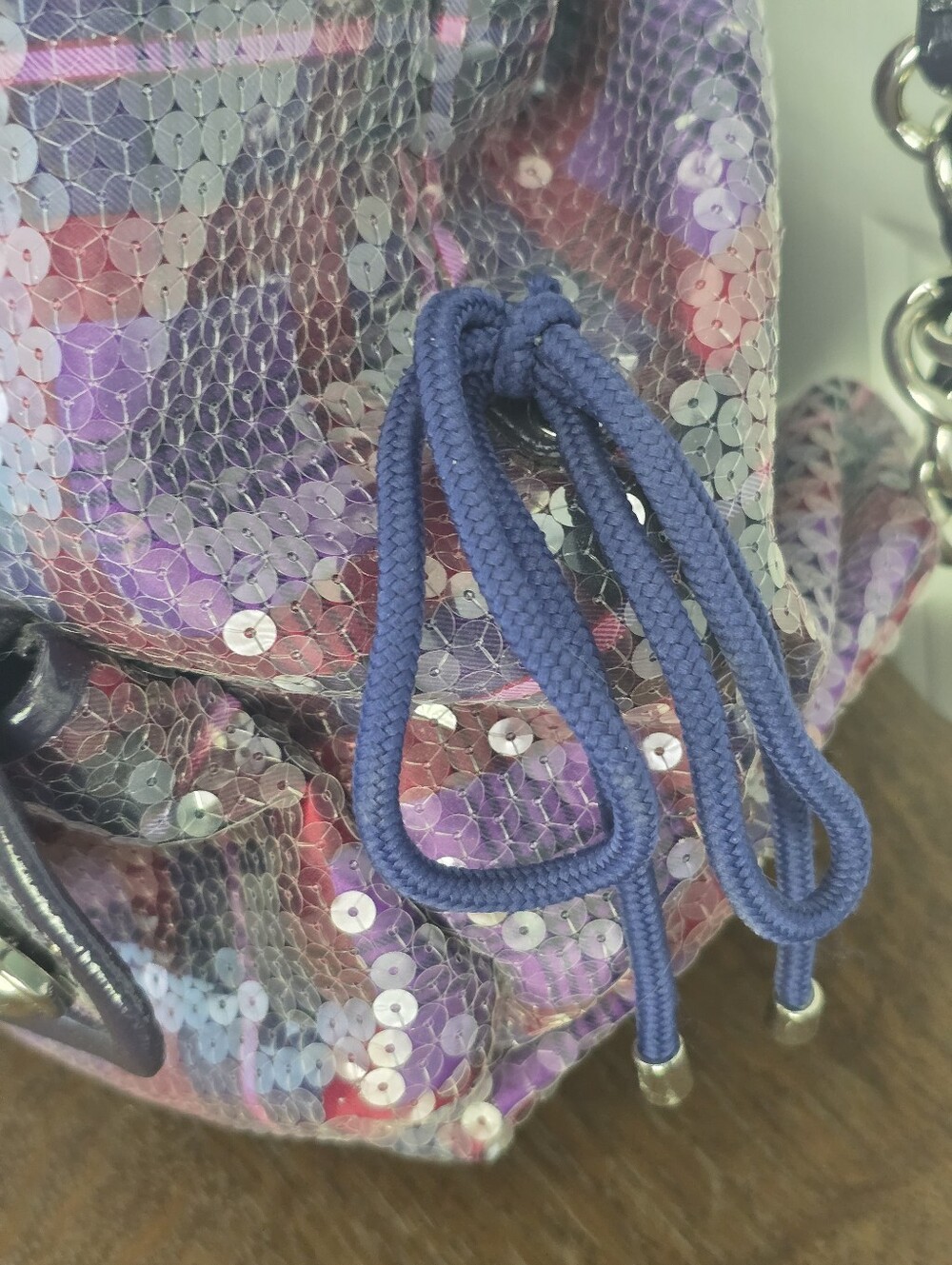 Coach Poppy Sequined Tartan XL Bag. Rare 15890 Excellent Shape. 3 Hang Tags, Y2k - Picture 8 of 16